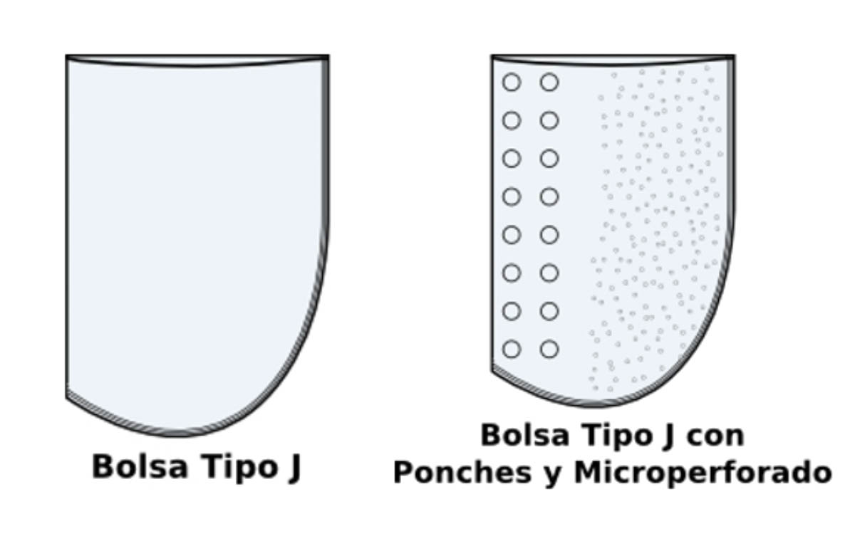 Bolsa con sello en J